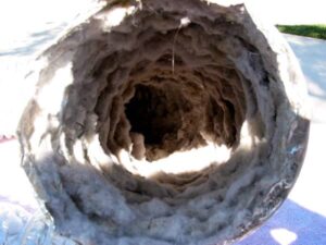 Dryer Vent Cleaning, example vent clog